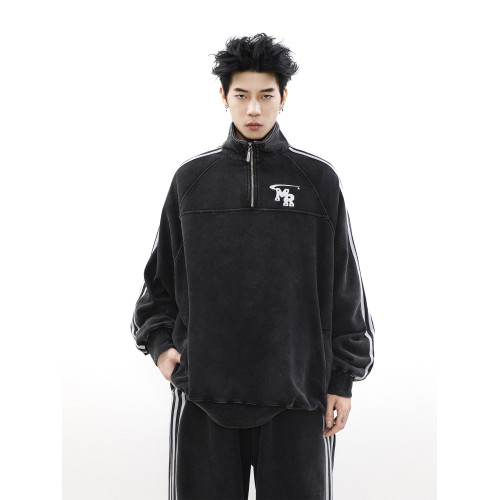 MRNEARLY美式復古休閒運動高街立領情侶衛衣潮牌重磅秋冬款套裝男 MRNEARLY美式復古休閒運動高街立領情侶衛衣潮牌重磅秋冬款套裝男