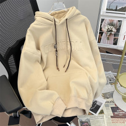 美式重磅鋼印衛衣男加絨秋冬裝高街潮牌寬松加厚上衣情侶連帽外套