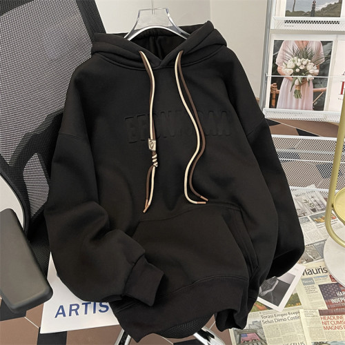 美式重磅鋼印衛衣男加絨秋冬裝高街潮牌寬松加厚上衣情侶連帽外套 美式重磅鋼印衛衣男加絨秋冬裝高街潮牌寬松加厚上衣情侶連帽外套