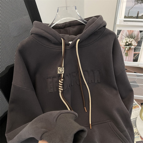 美式重磅鋼印衛衣男加絨秋冬裝高街潮牌寬松加厚上衣情侶連帽外套 美式重磅鋼印衛衣男加絨秋冬裝高街潮牌寬松加厚上衣情侶連帽外套