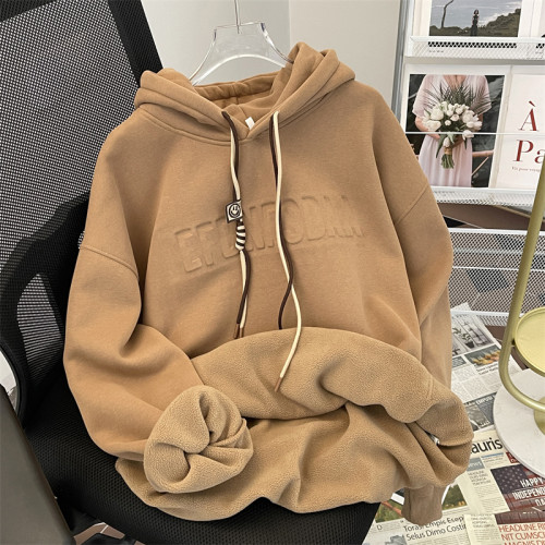 美式重磅鋼印衛衣男加絨秋冬裝高街潮牌寬松加厚上衣情侶連帽外套 美式重磅鋼印衛衣男加絨秋冬裝高街潮牌寬松加厚上衣情侶連帽外套