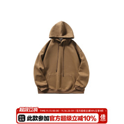 悟空有貨復古日系簡約純色連帽衛衣男女潮牌寬松基礎百搭打底帽衫