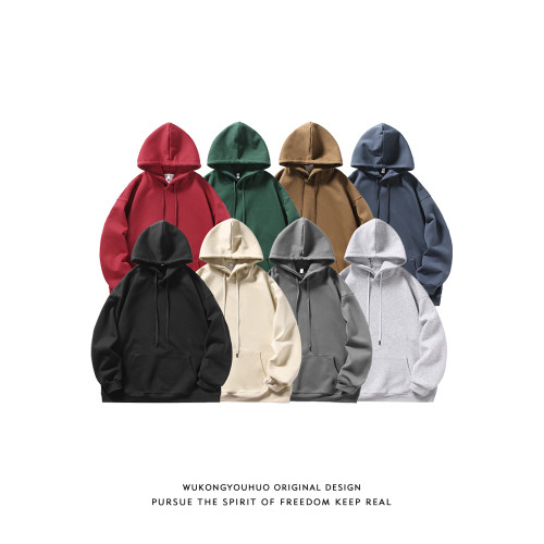 悟空有貨復古日系簡約純色連帽衛衣男女潮牌寬松基礎百搭打底帽衫 悟空有貨復古日系簡約純色連帽衛衣男女潮牌寬松基礎百搭打底帽衫