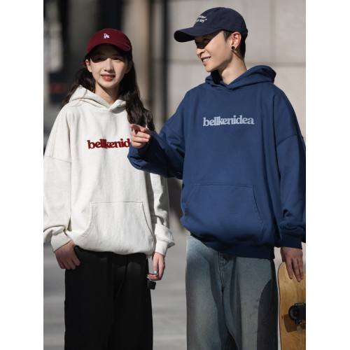 BELLKENIDEA 重磅445g連帽字母牙刷刺綉廓形寬松衛衣男女款潮流行 BELLKENIDEA 重磅445g連帽字母牙刷刺綉廓形寬松衛衣男女款潮流行