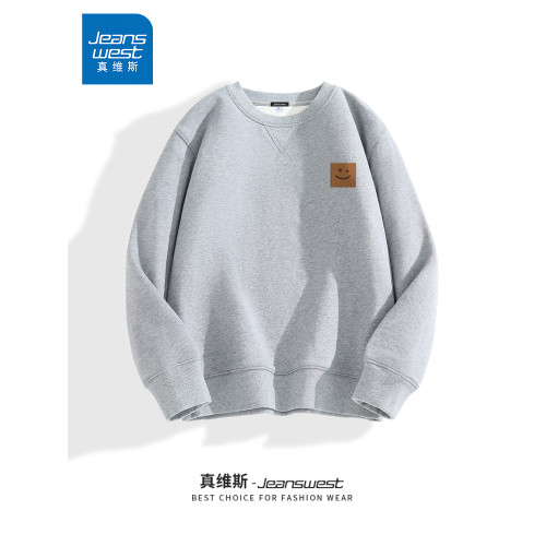 GV真維斯黑色衛衣男款秋冬重磅圓領倒三角男士加絨加厚無帽上衣A GV真維斯黑色衛衣男款秋冬重磅圓領倒三角男士加絨加厚無帽上衣A