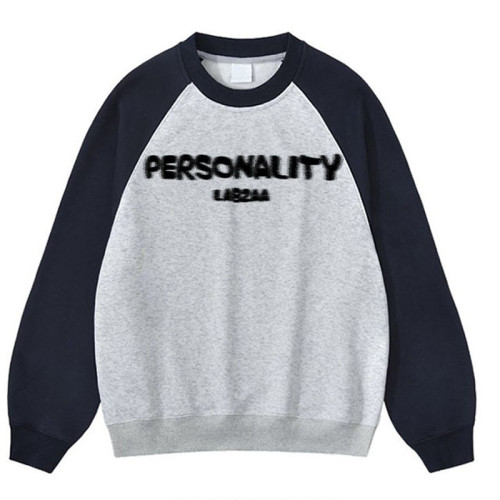 美式休閒字母印花撞色拼接衛衣男秋季街頭寬松百搭休閒插肩袖上衣 美式休閒字母印花撞色拼接衛衣男秋季街頭寬松百搭休閒插肩袖上衣