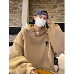 特大碼300斤美式復古連帽衛衣男裝秋冬季ins潮牌寬松休閒百搭外套