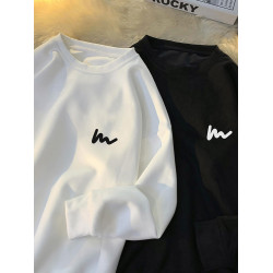 胖胖哥麂皮絨衛衣男款秋oversize潮牌大碼寬鬆外套圓領套頭上衣