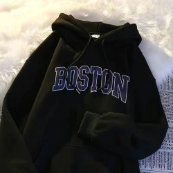 加絨加厚連帽衛衣男士冬季寬松外套連帽衫青年新款套頭上衣服男裝