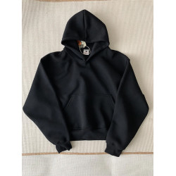 灰色美式重磅連帽衛衣男款春秋短款boxy復古高街cleanfit帽衫外套