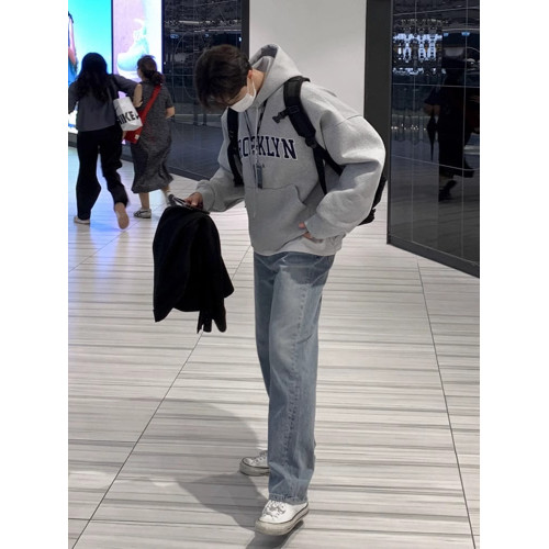 純棉重磅美式潮牌痞帥日系寬松加絨加厚連帽衛衣男裝秋冬休閒外套 純棉重磅美式潮牌痞帥日系寬松加絨加厚連帽衛衣男裝秋冬休閒外套