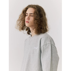 Kith 24ss Nelson基礎款秋冬落肩刺綉純棉圓領衛衣加絨打底長袖男