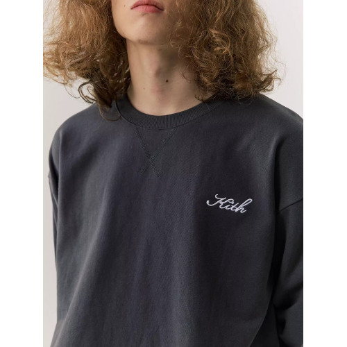 Kith 24ss Nelson基礎款秋冬落肩刺綉純棉圓領衛衣加絨打底長袖男 Kith 24ss Nelson基礎款秋冬落肩刺綉純棉圓領衛衣加絨打底長袖男