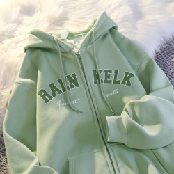 2024新款重磅純棉美式衛衣外套男生春秋冬季加絨加厚連帽開衫上衣