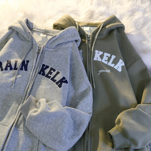 2024新款重磅純棉美式衛衣外套男生春秋冬季加絨加厚連帽開衫上衣 2024新款重磅純棉美式衛衣外套男生春秋冬季加絨加厚連帽開衫上衣