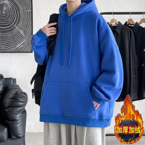 加肥加大連帽衛衣男2022新款秋冬季純色帽衫男生上衣寬松加絨外套 加肥加大連帽衛衣男2022新款秋冬季純色帽衫男生上衣寬松加絨外套