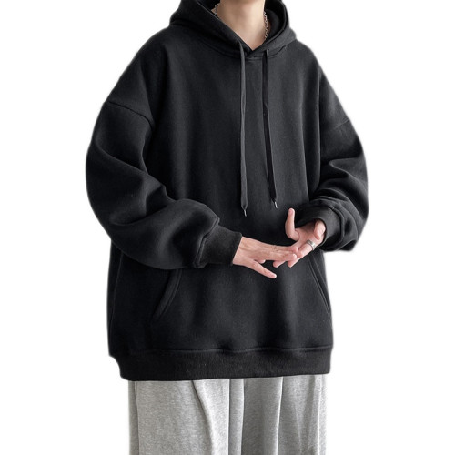 加肥加大連帽衛衣男2022新款秋冬季純色帽衫男生上衣寬松加絨外套 加肥加大連帽衛衣男2022新款秋冬季純色帽衫男生上衣寬松加絨外套