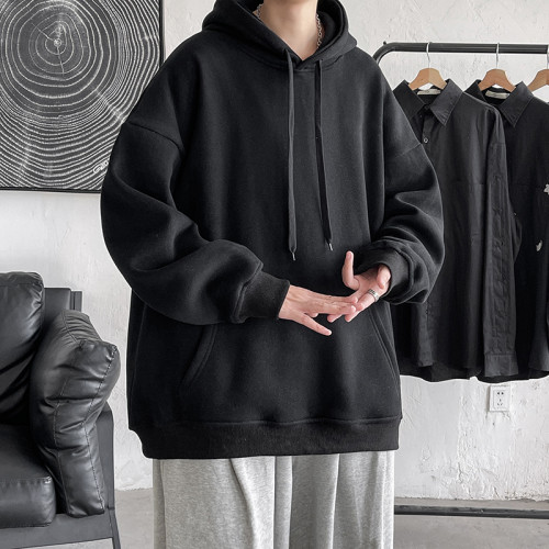 加肥加大連帽衛衣男2022新款秋冬季純色帽衫男生上衣寬松加絨外套 加肥加大連帽衛衣男2022新款秋冬季純色帽衫男生上衣寬松加絨外套