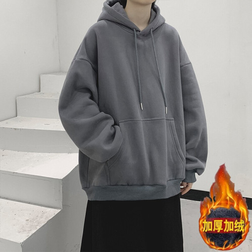 加肥加大連帽衛衣男2022新款秋冬季純色帽衫男生上衣寬松加絨外套 加肥加大連帽衛衣男2022新款秋冬季純色帽衫男生上衣寬松加絨外套