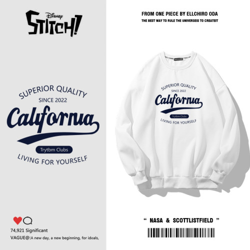 潮牌圓領衛衣男2025新款春秋款上衣美式寬松百搭無帽長袖春季外套 潮牌圓領衛衣男2025新款春秋款上衣美式寬松百搭無帽長袖春季外套