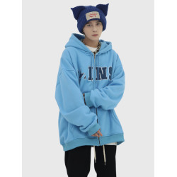 INSstudios 冰淇淋四色開衫自製國潮牌情侶加絨衛衣外套男女