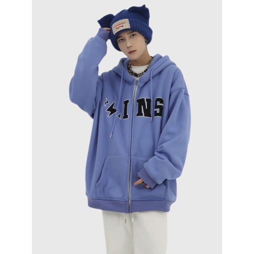 INSstudios 冰淇淋四色開衫自製國潮牌情侶加絨衛衣外套男女