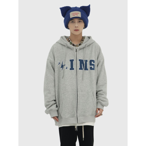 INSstudios 冰淇淋四色開衫自製國潮牌情侶加絨衛衣外套男女