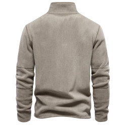 秋冬款羊羔絨男士加絨保暖抓絨衛衣外套男半拉鍊立領搖粒絨上衣潮