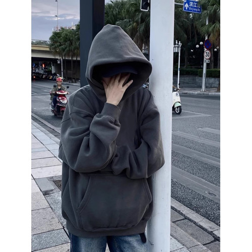 深灰色500g重磅衛衣男春秋款2025新款美式潮牌硬挺痞帥連帽上衣 深灰色500g重磅衛衣男春秋款2025新款美式潮牌硬挺痞帥連帽上衣