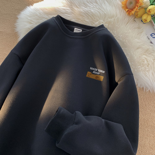 衛衣男款2025新款冬季加絨加厚男生上衣青少年初中高中生圓領無帽 衛衣男款2025新款冬季加絨加厚男生上衣青少年初中高中生圓領無帽