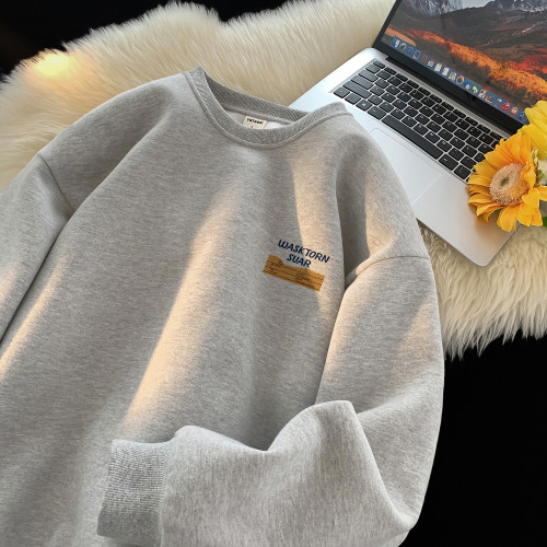 衛衣男款2025新款冬季加絨加厚男生上衣青少年初中高中生圓領無帽 衛衣男款2025新款冬季加絨加厚男生上衣青少年初中高中生圓領無帽