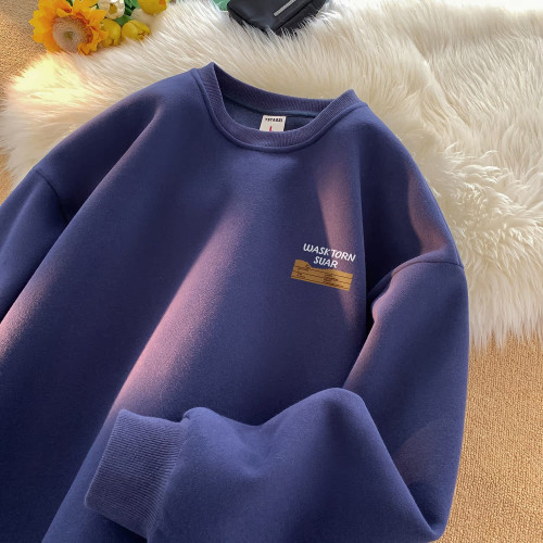 衛衣男款2025新款冬季加絨加厚男生上衣青少年初中高中生圓領無帽 衛衣男款2025新款冬季加絨加厚男生上衣青少年初中高中生圓領無帽