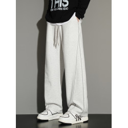 彎刀褲男大碼春秋潮牌胖子直筒衛褲加肥加大青少年垂感寬松濶腿褲