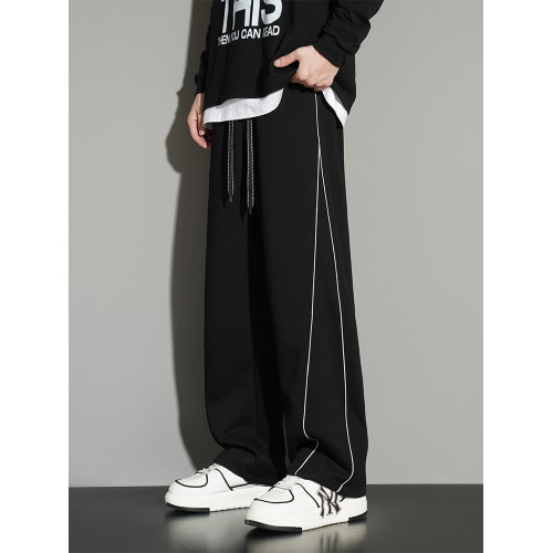 彎刀褲男大碼春秋潮牌胖子直筒衛褲加肥加大青少年垂感寬松濶腿褲