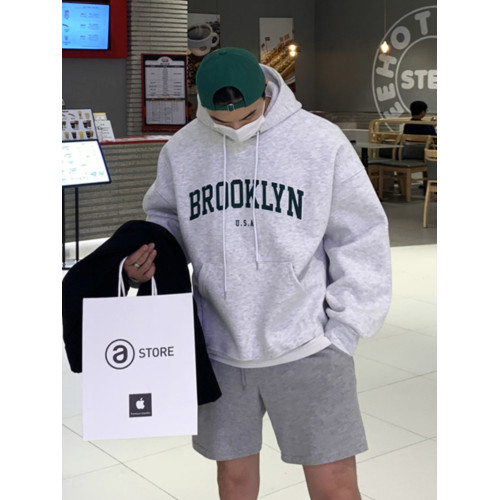 加絨衛衣高街男士連帽小衆高級設計感印花上衣春秋季韓系寬松外套 加絨衛衣高街男士連帽小衆高級設計感印花上衣春秋季韓系寬松外套