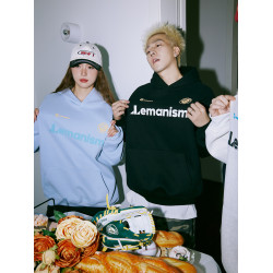 lemanism美式字母加絨連帽衛衣男春秋400g重磅情侶寬松潮牌外套女