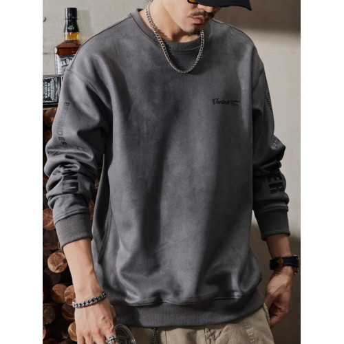 大碼300斤美式重磅衛衣男士春秋高級感潮牌寬松上衣麂皮絨衣服男