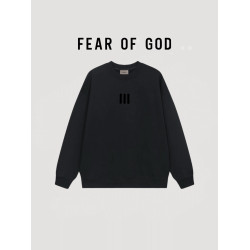 FEAR OG GOD復線ESSENTIALS聯名款三條杠FOG重磅加絨圓領衛衣男潮