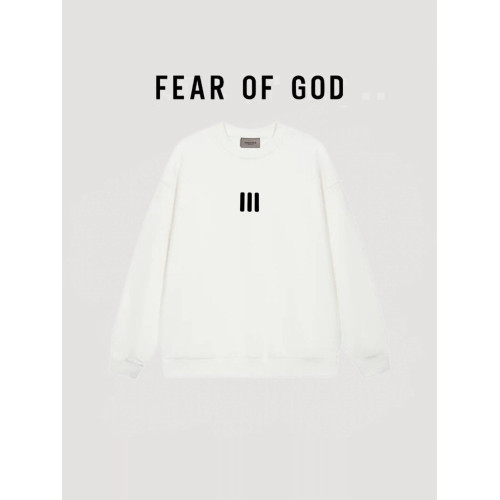 FEAR OG GOD復線ESSENTIALS聯名款三條杠FOG重磅加絨圓領衛衣男潮