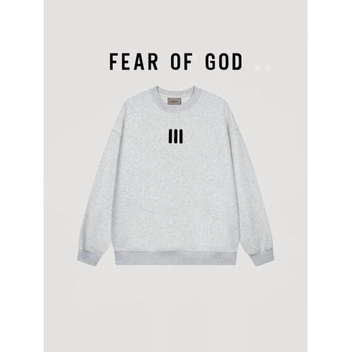 FEAR OG GOD復線ESSENTIALS聯名款三條杠FOG重磅加絨圓領衛衣男潮