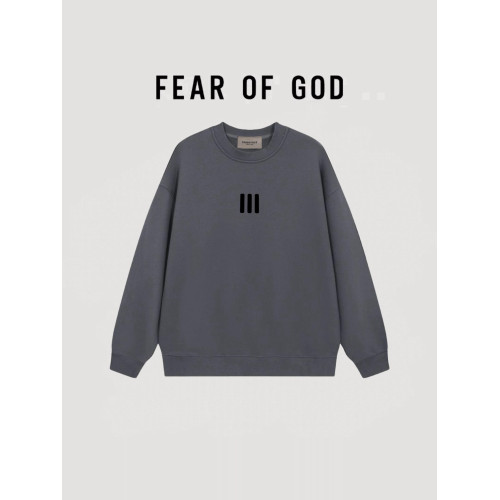 FEAR OG GOD復線ESSENTIALS聯名款三條杠FOG重磅加絨圓領衛衣男潮