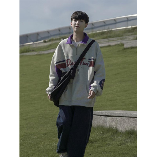 特大碼300斤Polo領衛衣男裝秋季復古寬松上衣重磅半拉鍊潮牌外套2 特大碼300斤Polo領衛衣男裝秋季復古寬松上衣重磅半拉鍊潮牌外套2