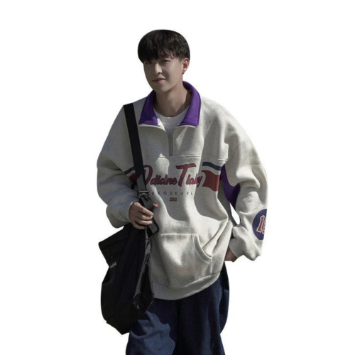 特大碼300斤Polo領衛衣男裝秋季復古寬松上衣重磅半拉鍊潮牌外套2 特大碼300斤Polo領衛衣男裝秋季復古寬松上衣重磅半拉鍊潮牌外套2