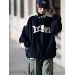 BELLKENIDEA早起工作室 440G重磅廓形簡約立領抓絨刺綉衛衣男女潮