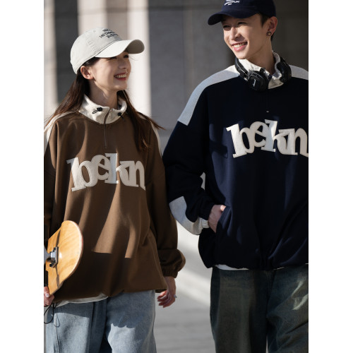 BELLKENIDEA早起工作室 440G重磅廓形簡約立領抓絨刺綉衛衣男女潮 BELLKENIDEA早起工作室 440G重磅廓形簡約立領抓絨刺綉衛衣男女潮