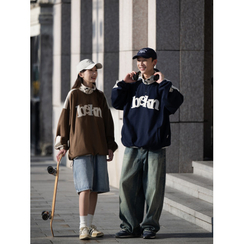 BELLKENIDEA早起工作室 440G重磅廓形簡約立領抓絨刺綉衛衣男女潮 BELLKENIDEA早起工作室 440G重磅廓形簡約立領抓絨刺綉衛衣男女潮