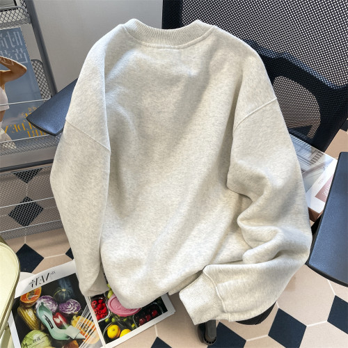 美式高街ins潮牌無帽正肩衛衣男女秋冬情侶加絨oversize內搭上衣 美式高街ins潮牌無帽正肩衛衣男女秋冬情侶加絨oversize內搭上衣