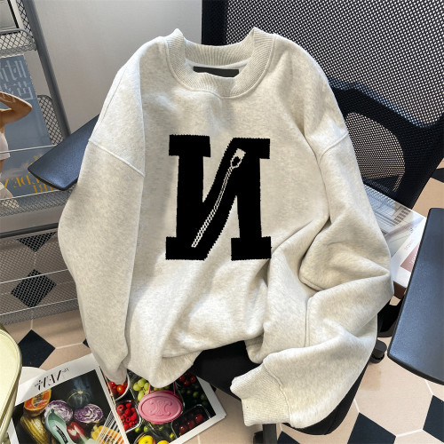 美式高街ins潮牌無帽正肩衛衣男女秋冬情侶加絨oversize內搭上衣 美式高街ins潮牌無帽正肩衛衣男女秋冬情侶加絨oversize內搭上衣