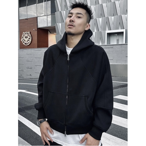 GROZNY美式重磅550g拉鍊連帽開衫衛衣cleanfit灰色boxy外套男女 GROZNY美式重磅550g拉鍊連帽開衫衛衣cleanfit灰色boxy外套男女