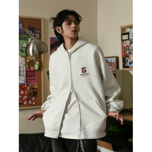 田嘉瑞同款GOGOSOON加絨衛衣外套男新2025秋冬連帽拉鍊開衫青少年 田嘉瑞同款GOGOSOON加絨衛衣外套男新2025秋冬連帽拉鍊開衫青少年